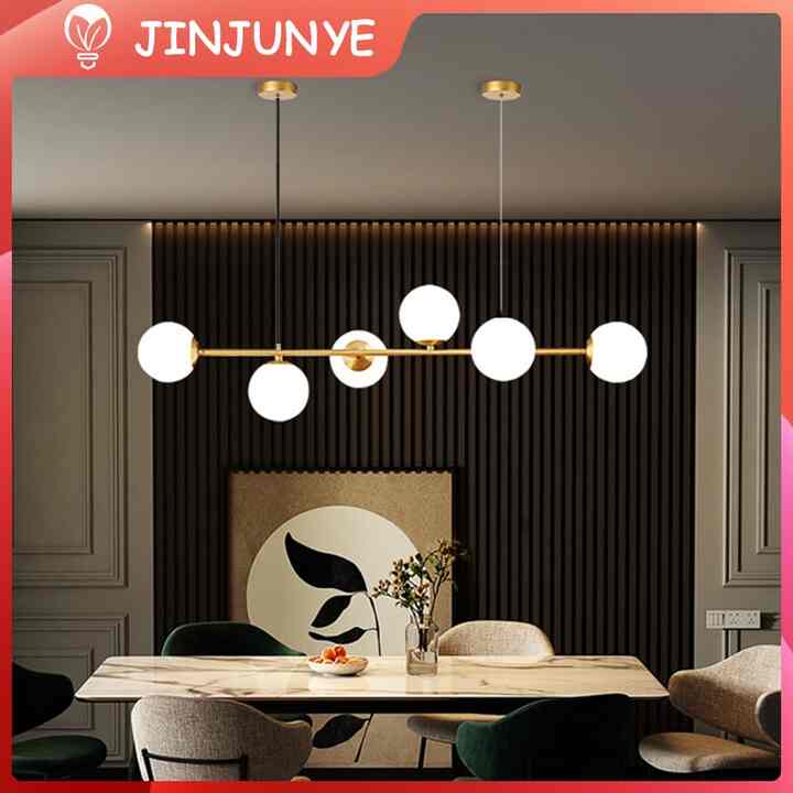 Lampu Gantung 6 balls White Gold