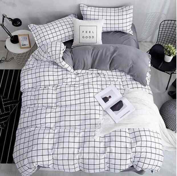 SPREI AESTHETIC MOTIF KOTAK PUTIH / GRID WHITE