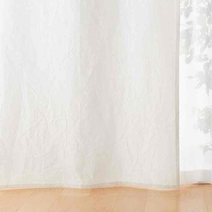 綿洗いざらし平織ノンプリーツカーテン［4色・4サイズ］