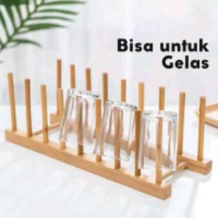 Rak Piring dan Gelas Kayu