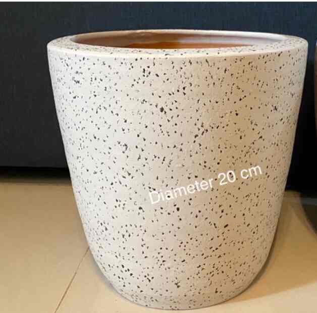 Pot terakota marble putih