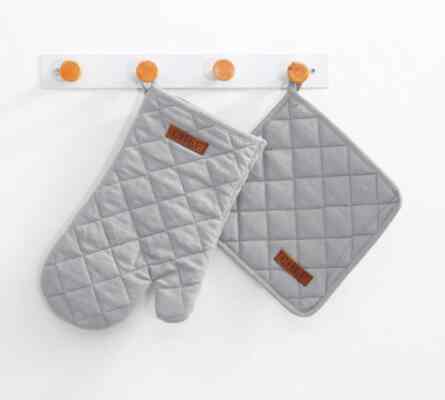 Set 2 Pcs Sarung Tangan Oven - Abu-abu