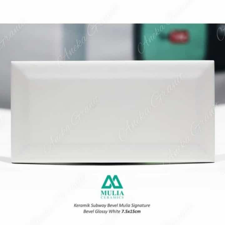 Keramik 7,5x15 Subway bevel putih