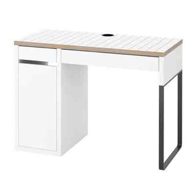 MICKE Meja, putih/antrasit, 105x50 cm