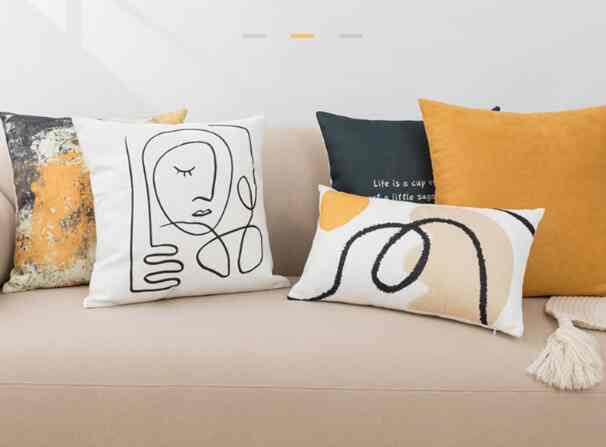 Abstract Face Cushion Cover