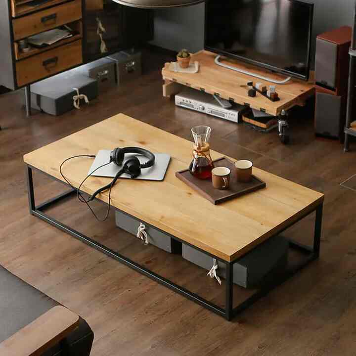 ローテーブル ローデスク 選べる正方形/長方形 スチール脚