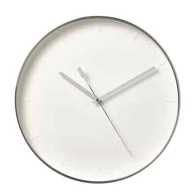 MALLHOPPA, Wall clock, low-voltage/silver-colour, 35 cm
