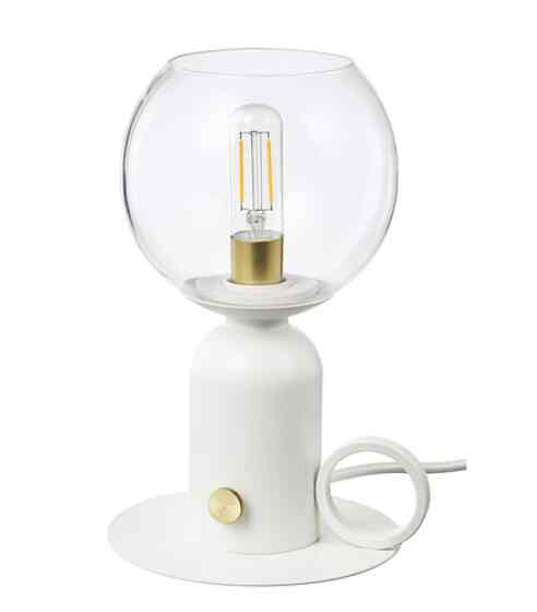 ÅSKMULLER, Lampu meja, putih, 24 cm