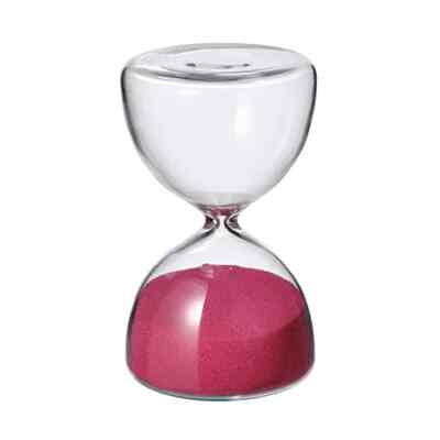 EFTERTÄNKA Jam pasir dekoratif, kaca bening/merah muda terang, 10 cm