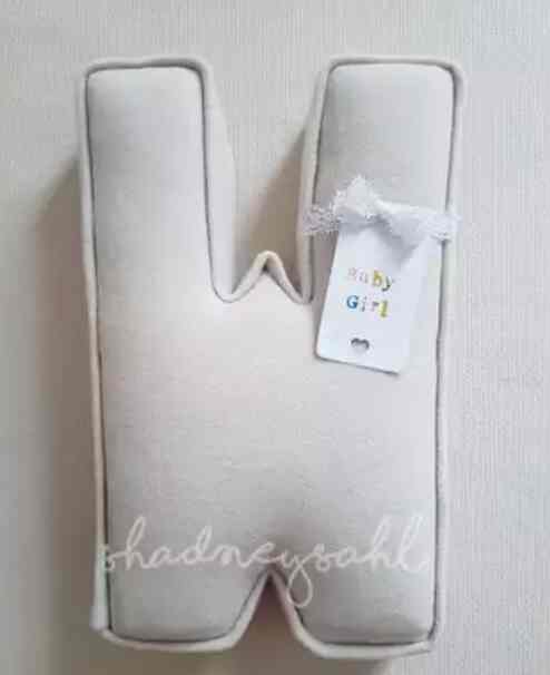 Ready stock | letter pillow | bantal huruf | alphabet W - antique white, fluffy size M