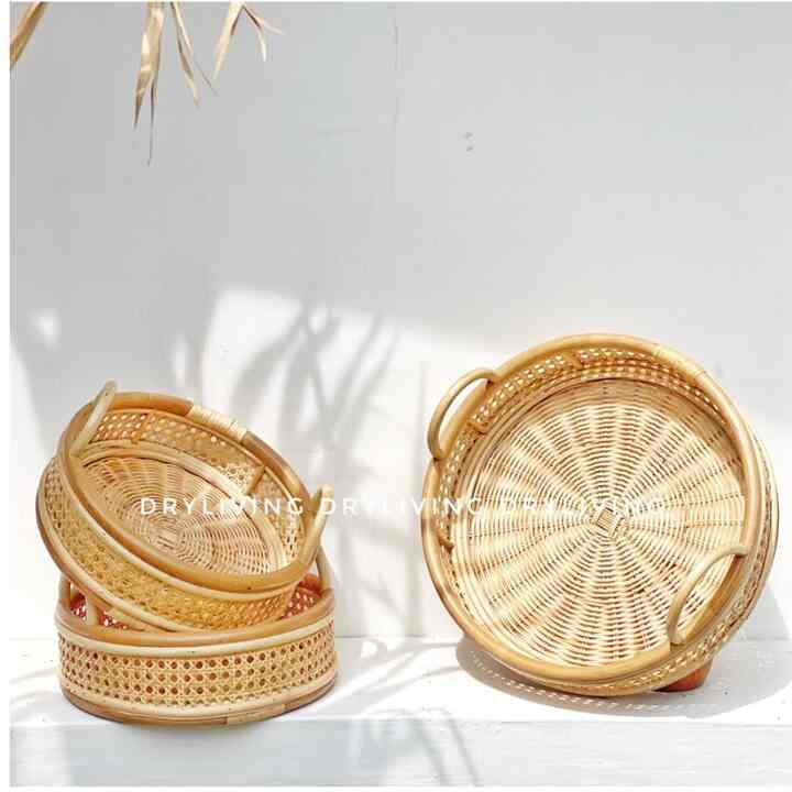 RATTAN ROUND TRAY