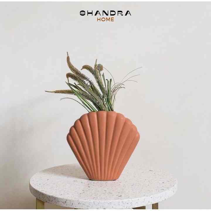 Coral Shell Vase in Pink