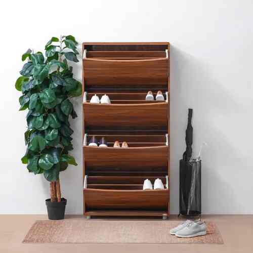 Mile Kabinet Sepatu - Cokelat Walnut