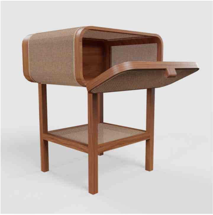 Salami Rattan Accent Cabinet - Candy Brown