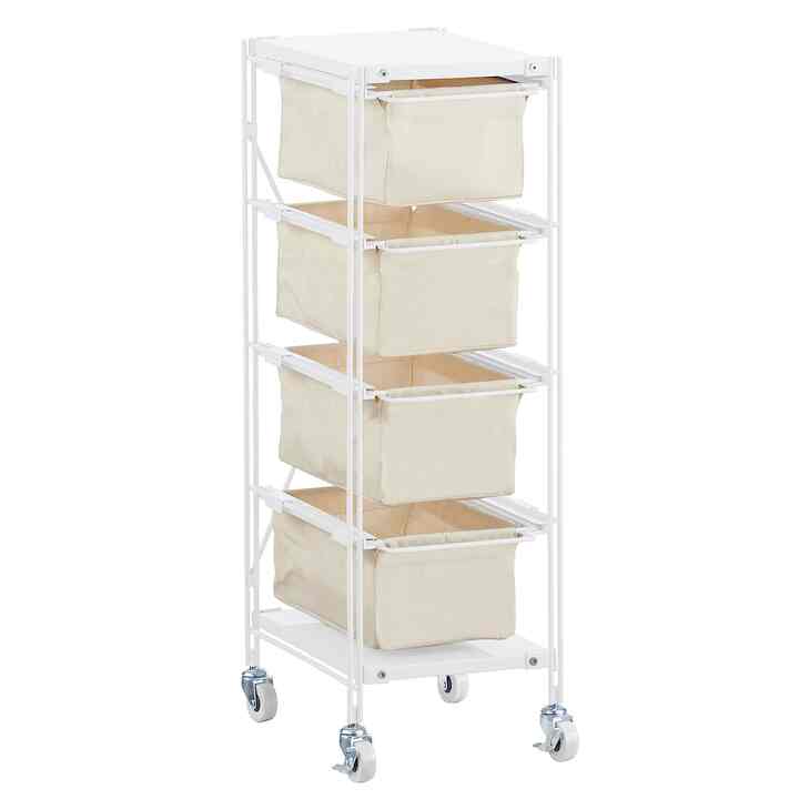 スチールユニットシェルフ帆布バスケットセット