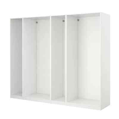 PAX 4 rangka lemari pakaian, putih, 250x58x236 cm