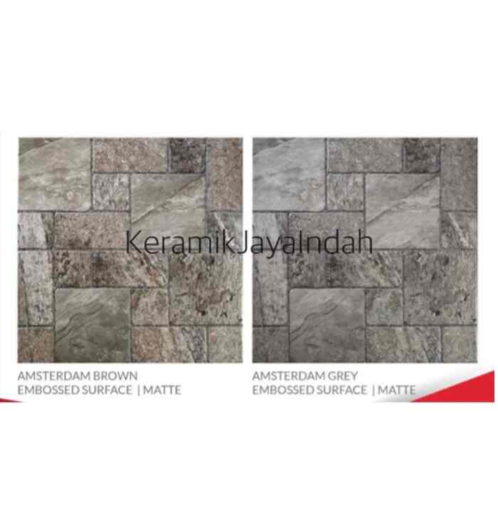 PERFECTO AMSTERDAM 40 x 40 KERAMIK BATU ALAM LANTAI DINDING - BROWN