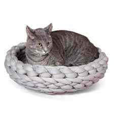 Gray Knitted Pet Bed