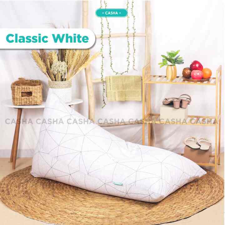 Bean Bag Katun- Size Large - classic white