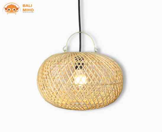 Kap Lampu Rotan Model Donat 30x20 cm