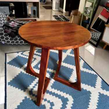 Meja Bundar 55x55cm Kayu Jati