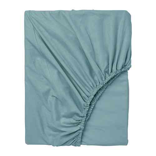 DVALA, Fitted sheet, light blue, 120x200 cm