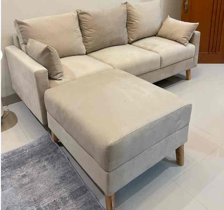 Customize Sofa L Cokelat