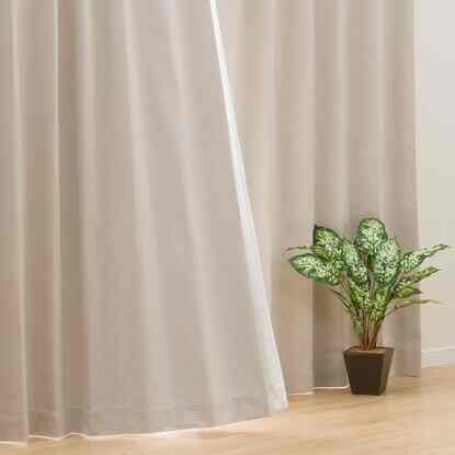 遮光2級・遮熱・防炎・156サイズ・25色 カーテン(RD001 LBE 100X135X2)