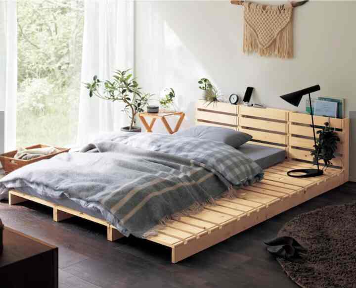 簡単に組み替えられるパレット風ベッド［3サイズ］