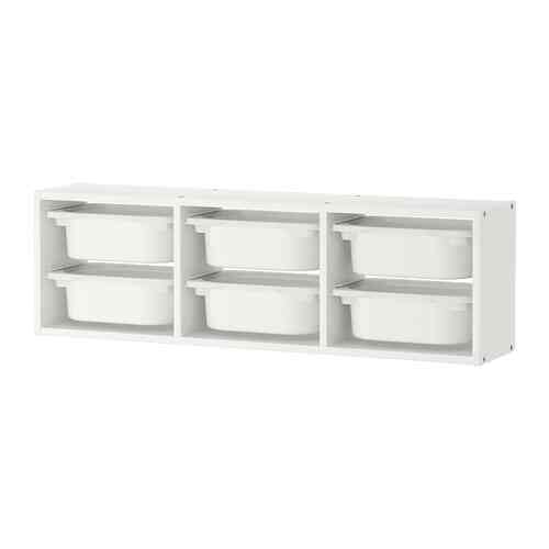 TROFAST Wall storage, white/white, 99x21x30 cm