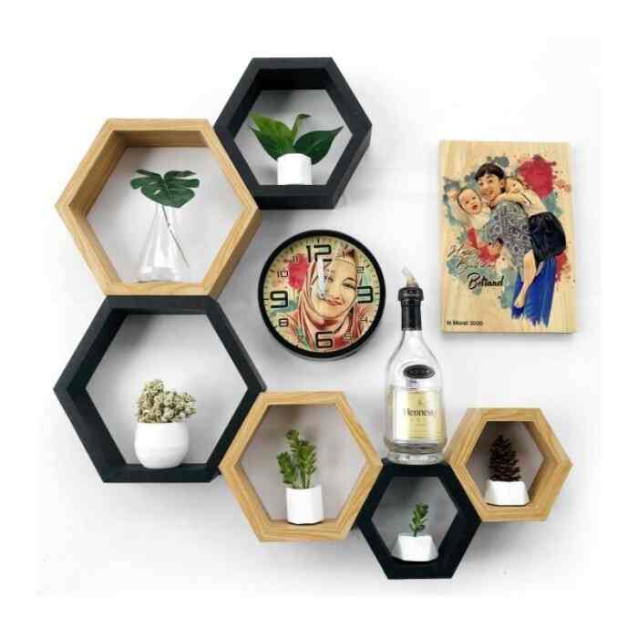 Rak Dinding Hexagonal