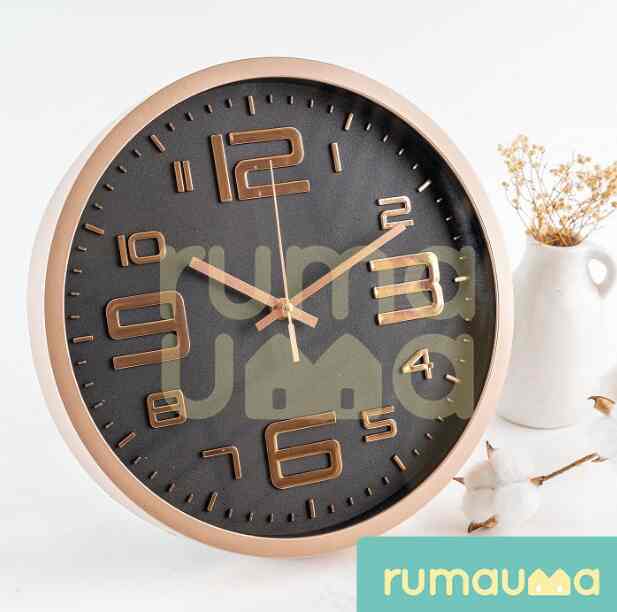 Jam Dinding Silent Diameter 30cm GOLD