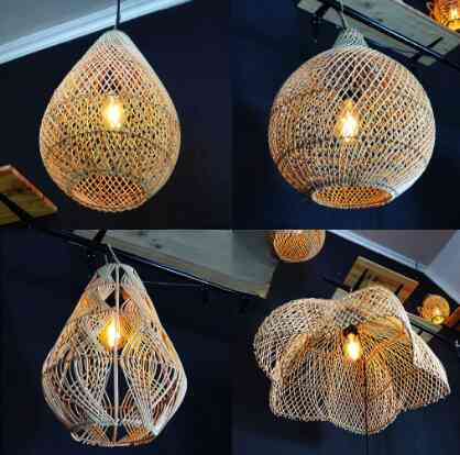 Kap Lampu Rotan Gantung