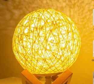 Lampu Tidur Bola Rotan 3D