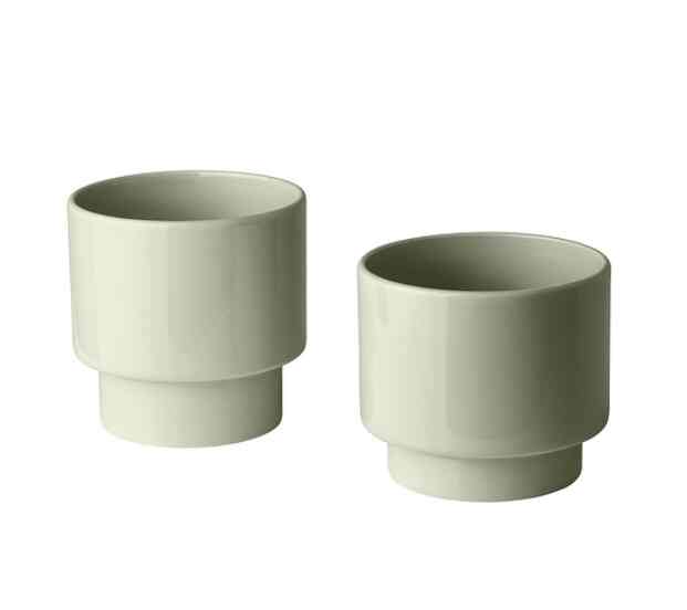 DRAKFRUKT, Set 2 buah pot, dalam/luar ruang hijau muda