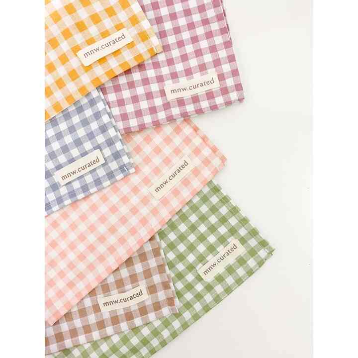 Plaid Cotton Napkin, Yellow