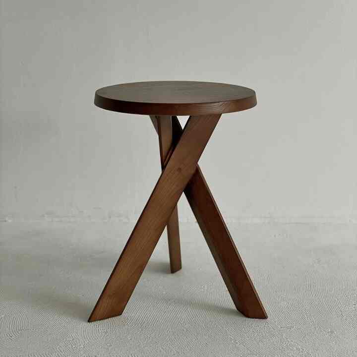 3本脚 サイドテーブル スツール ラウンド 無垢材