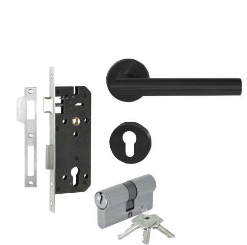 HANDLE HITAM SET KUNCI PINTU DAN CYLINDER