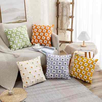 Sarung Bantal Sofa 45x45 Sulam Bunga