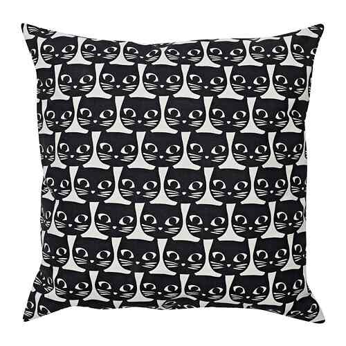 GERDIE, Bantal kursi, putih/hitam kucing, 40x40 cm
