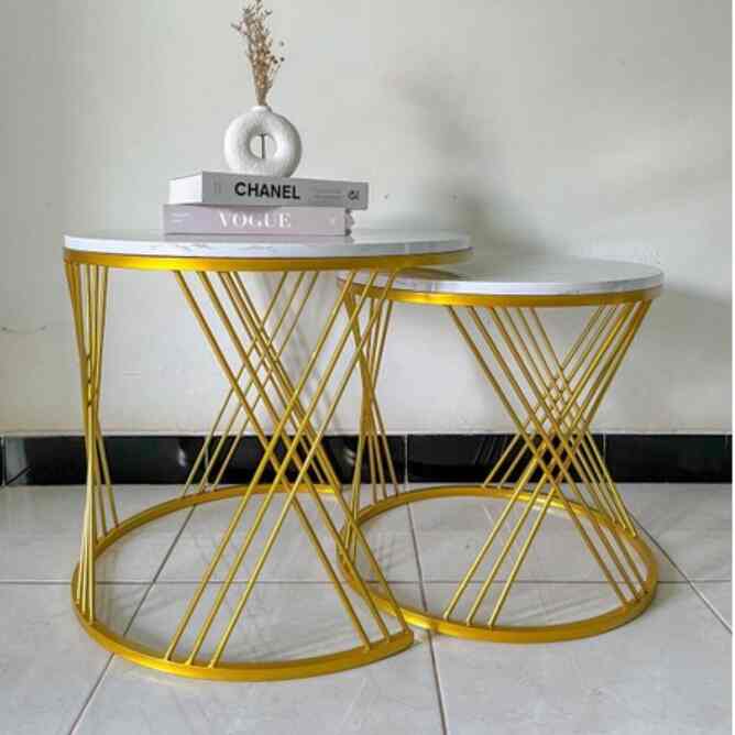 Meja Nesting Silang Bulat