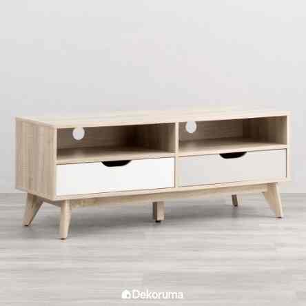 Isy Meja TV Minimalis - Buffet Rak TV Kayu 2 Susun dengan Laci