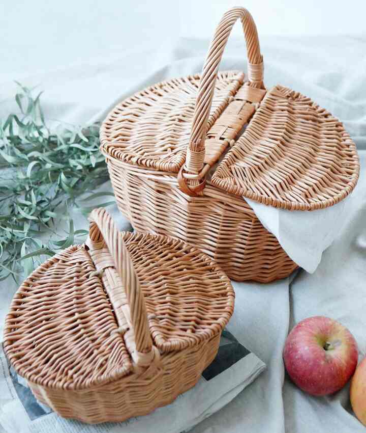 ウィッカーバスケット ダブルフラップ［2サイズ］