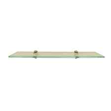 Glass Wall Shelf with Silver Brackets (2 sizes)