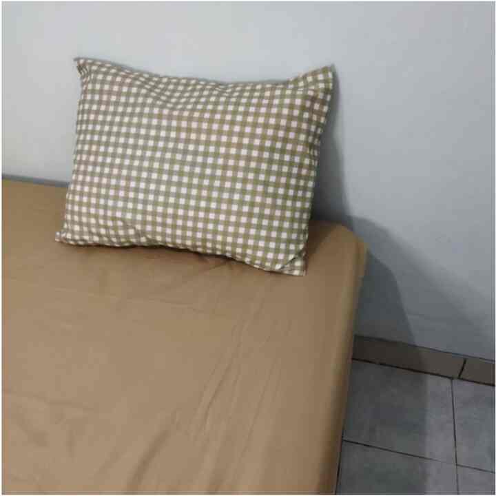 Sprei Estetik Gingham Khaki Mix Polos