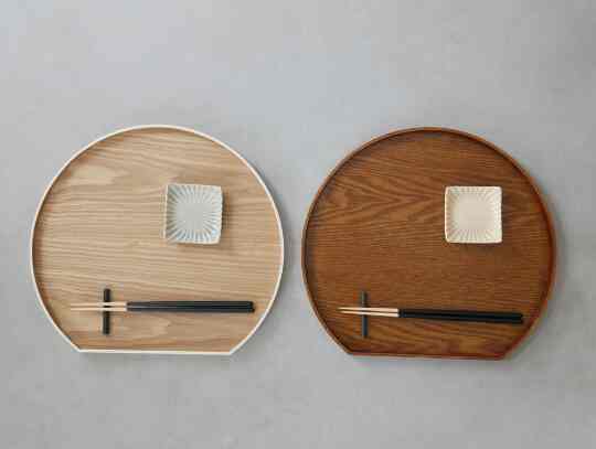 天然木の半月盆［2色］