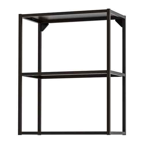 ENHET, Rangka dinding dg rak, antrasit, 60x30x75 cm