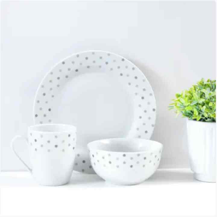 Kris Set 12 Pcs Perlengkapan Makan - Biru Dot