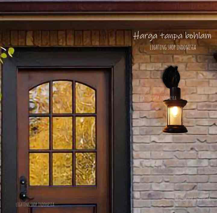 Lampu dinding industrial retro minimalis body hitam cafe resto indoor