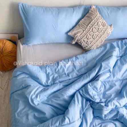 Sprei Polos Bed tinggi / Blue Pastel